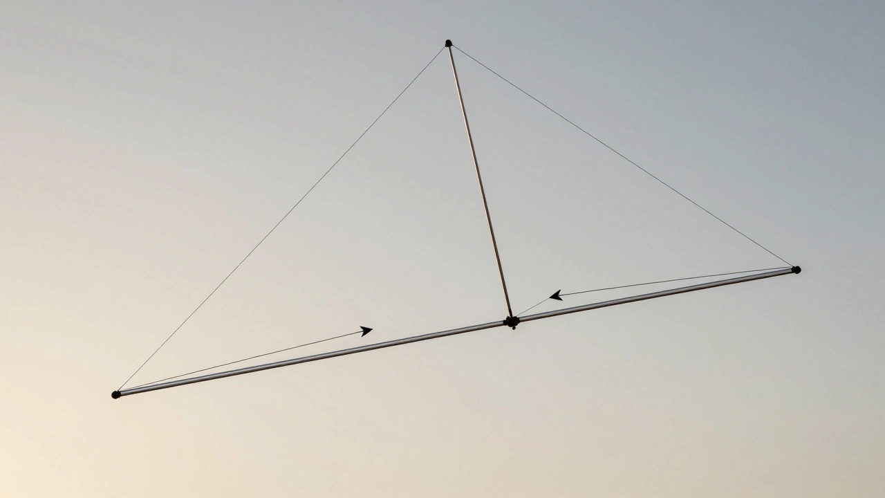Cross-sectional view of a kite showing how bridle points and line lengths affect lift and control.