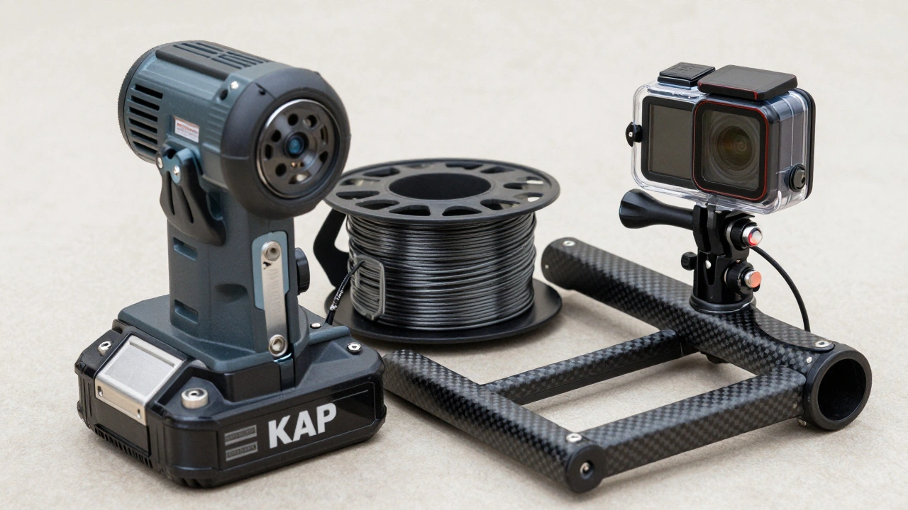 Professional kite winch and carbon frame gear