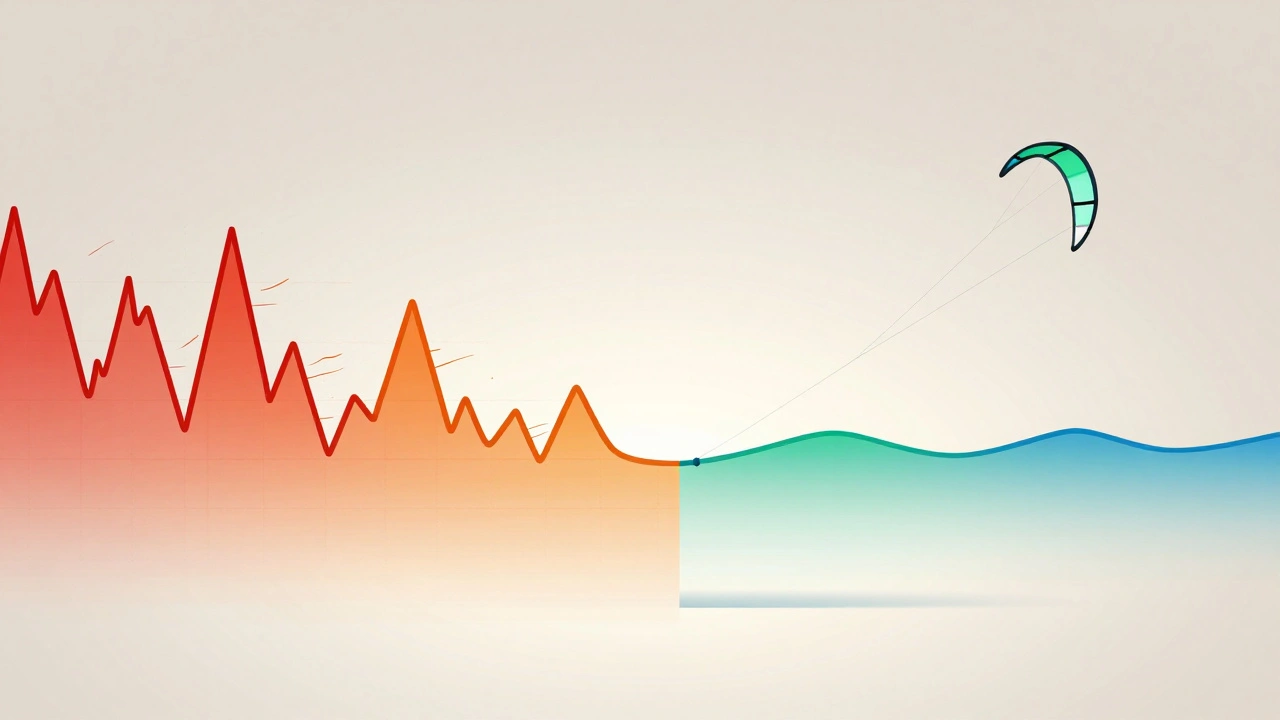 Visual comparison of stable vs turbulent wind patterns for kite flying