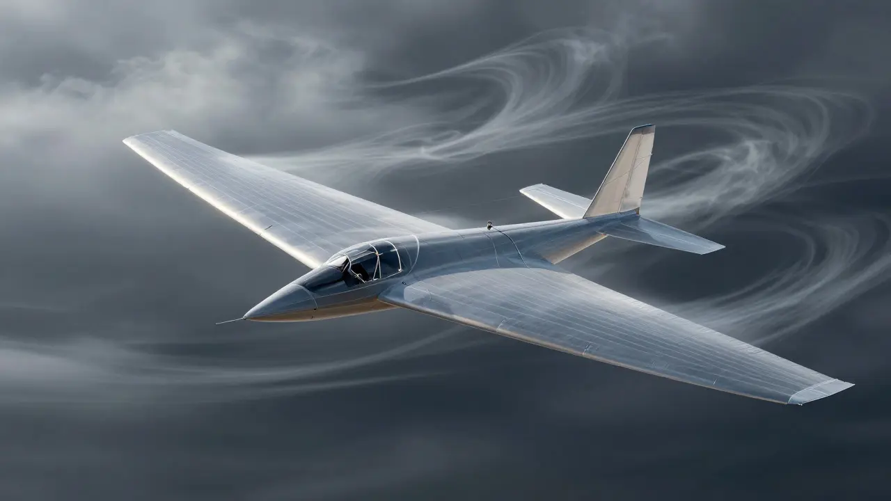 Artistic visualization of airflow and angle-of-attack control on a delta kite