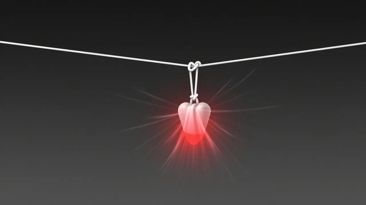 Conceptual illustration showing stress distribution on a spliced kite line under load