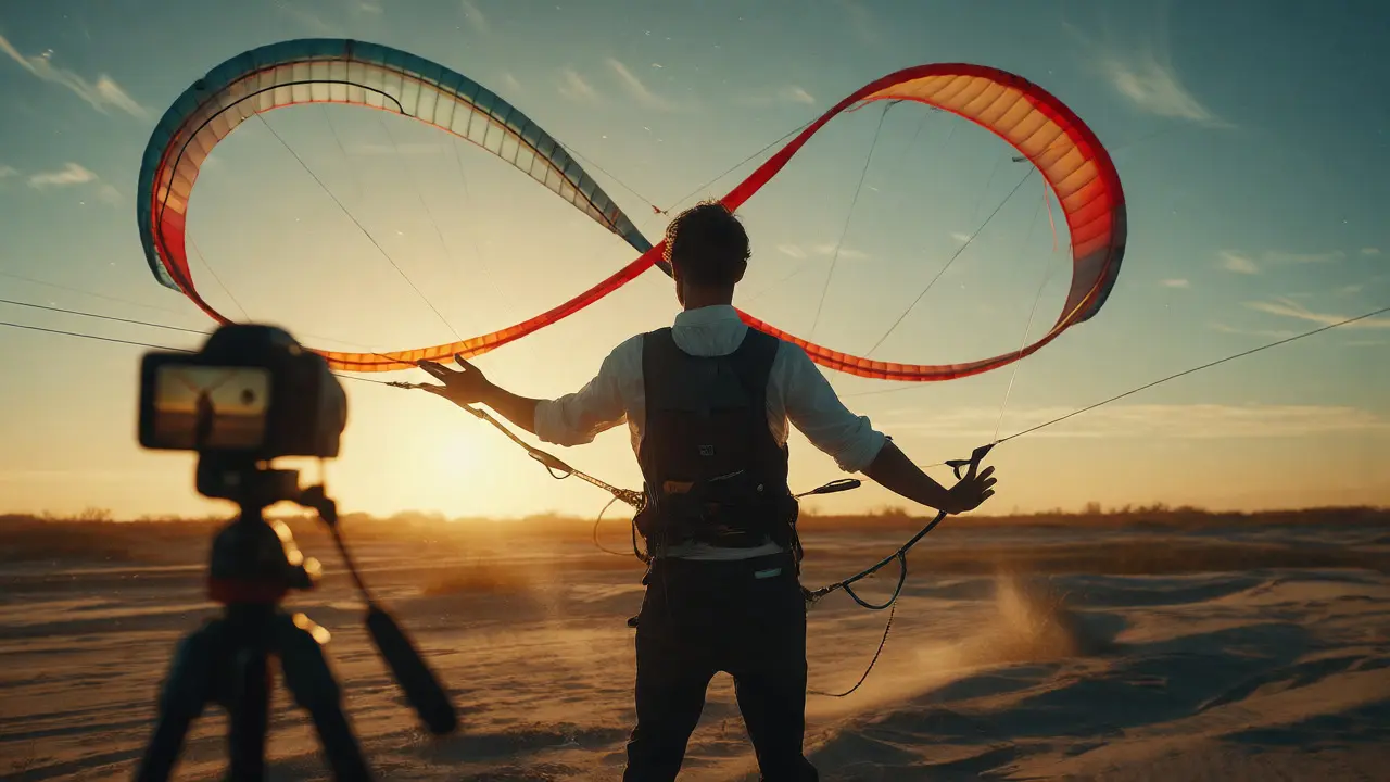 Advanced pilot performing an infinity loop sequence recorded on video.