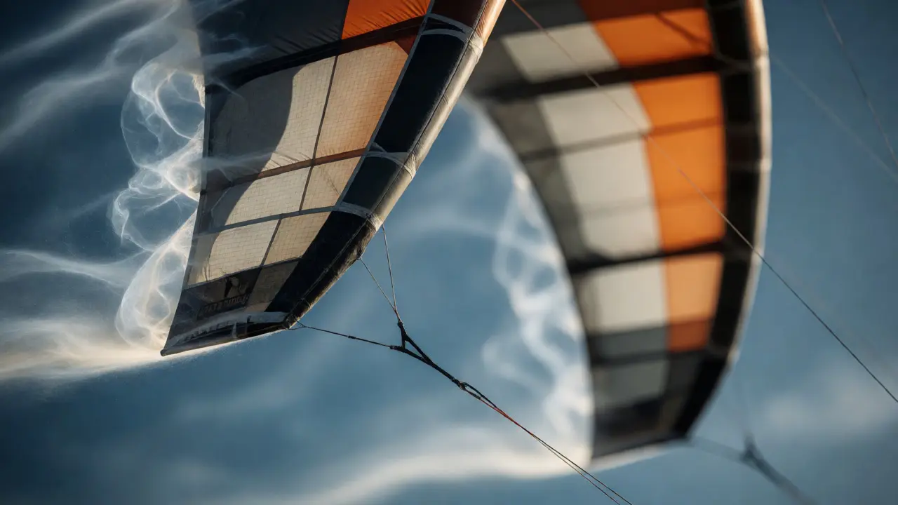 Tip Vortices on Kites: How Winglets and Tails Boost Efficiency