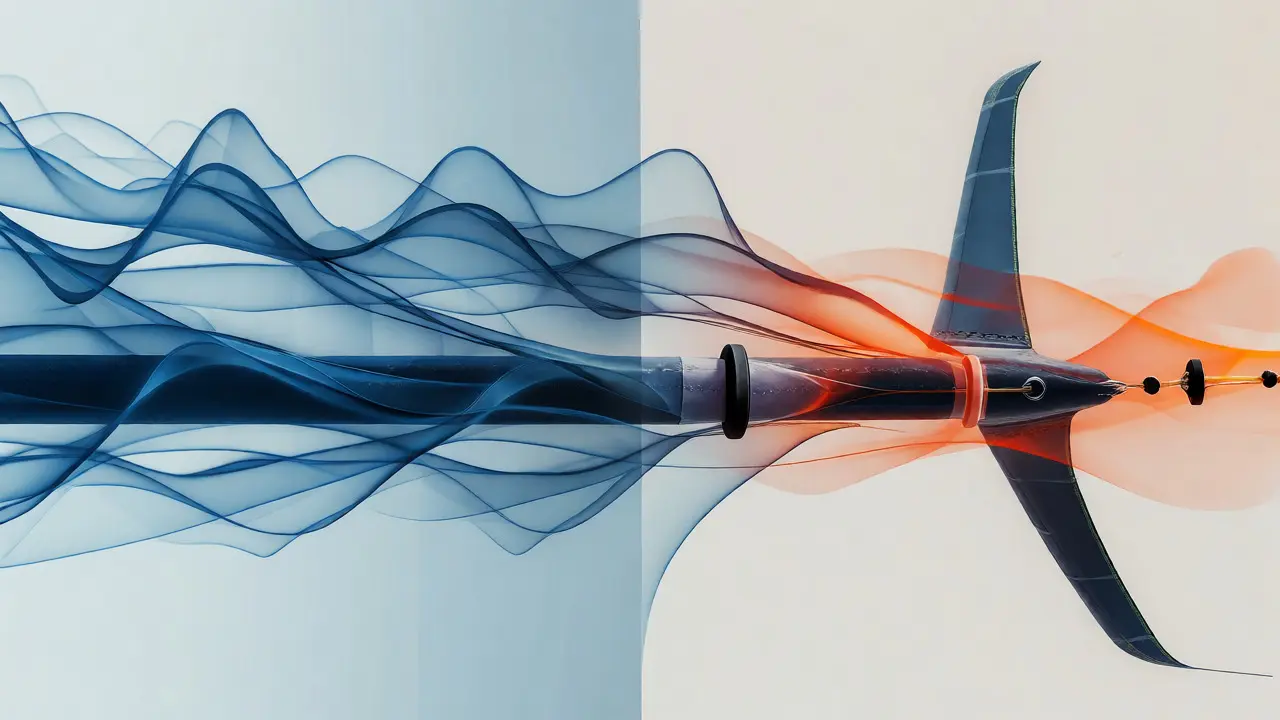 Visual representation of damping vibrations at kite wingtip
